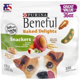 Beneful Baked Delights Snackers Dog Treats With Apples, Carrots, Peas, and Peanut Butter By Purina - 36 oz