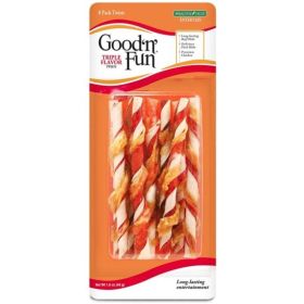 Good 'n' Fun Triple-Flavor Twists - Regular Chicken, Pork and Beef Hide By Healthy Hide  - 8 count