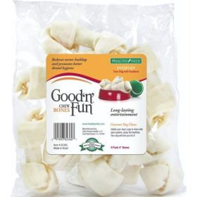 Good 'n' Fun Beefhide Chew Bones By Healthy Hide - 4" - 8 count