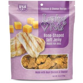 Bone-Shaped Soft Jerky Treats w/Chicken & Cheese Flavor By Loving Pets - 6 oz