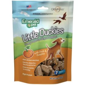 Little Duckies Dog Treats with Duck and Pumpkin By Emerald Pet - 5 oz