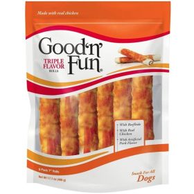 Good 'n' Fun Triple Flavor Rolls By Healthy Hide - 6 count