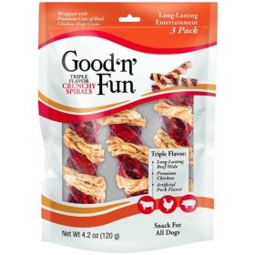 Healthy Hide Good N Fun Triple Flavor Crunchy Spirals - 3 count
