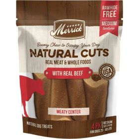 Natural Cut Beef Chew Treats By Merrick - Medium - 4 count