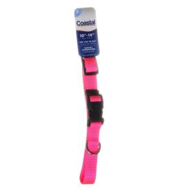 Tuff Collar Nylon Adjustable Collar - Neon Pink - 10"-14" Long x 5/8" Wide