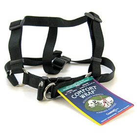 Tuff Collar Comfort Wrap Nylon Adjustable Harness - Black - Large (Girth Size 26"-40")