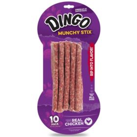 Munchy Stix Chicken & Munchy Rawhide Chew By Dingo - 10 Pack