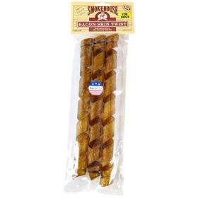 Smokehouse Treats Bacon Skin Twists - Large - 11"-12" Long (3 Pack)