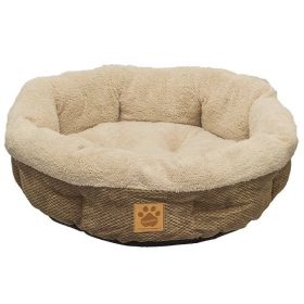 Natural Surroundings Shearling Round/Donut Dog Bed By Precision Pet - 21"-Diax5"-Hi
