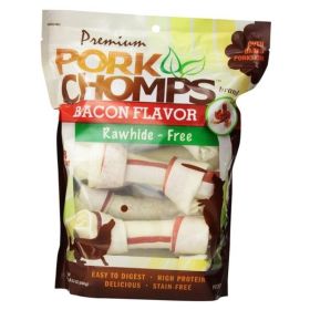 Premium Pork Knotz Treats - Bacon Flavor - Medium (7") By Pork Chomps - 8 Count