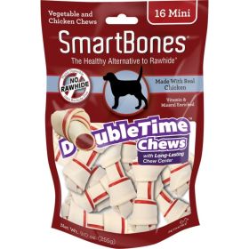 SmartBones DoubleTime Bone Chews for Dogs - Chicken - Mini - 16 Pack - (2.5" Long - For Dogs 5-10 lbs)