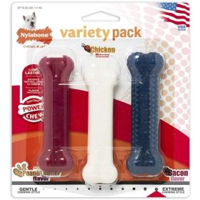 Dura Chew Bones With Assorted Flavors By Nylabone - 3 pack - Small Dogs To 25 lbs