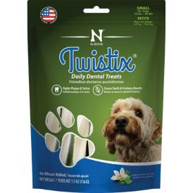 Twistix Wheat Free Dental Dog Treats - Vanilla Mint Flavor - Small - For Dogs 10-30 lbs - (5.5 oz)