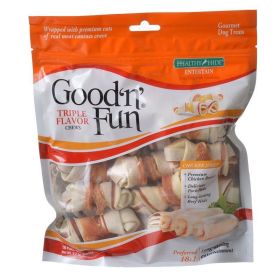 Good 'n' Fun Triple-Flavor Chew Bones - Beef, Pork & Chicken - Mini Size By Healthy Hide - 18 Pack