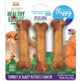 Healthy Edibles DHA Puppy Chews - Turkey & Sweet Potato By Nylabone - Regular - 3 Pack