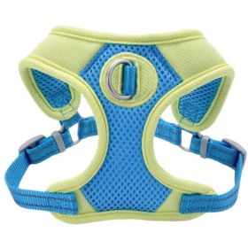 Pro Reflective Mesh Dog Harness - Aqua with Neon Yellow By Coastal Pet - Large