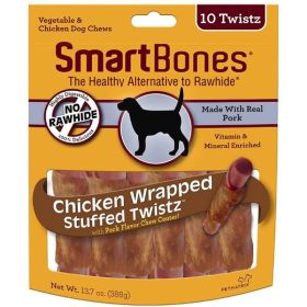 SmartBones Stuffed Twistz Vegetable and Chicken Wrapped Pork Rawhide Free Dog Chew - 10 count