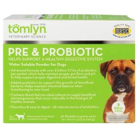 Tomlyn Pre and Probiotic Water Soluble Powder for Dogs - 30 count